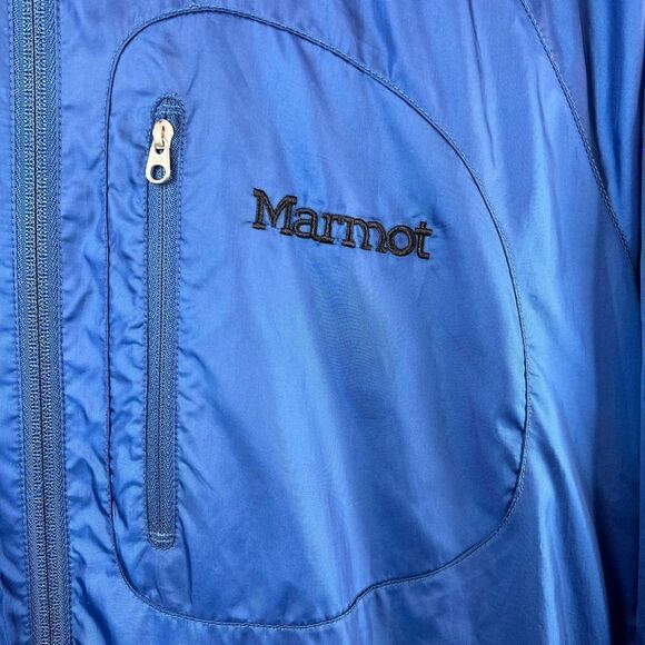 MARMOT Windbreaker Lightweight Fleece Lining in Blue Men's Large - Picture 8 of 11